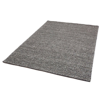 Katherine Carnaby Coast CS01 Modern Plain Shimmer Hand-Woven Textured Wool & Viscose Blend Looped Pile Flatweave Charcoal Grey Rug-Asiatic Carpets-Rug Love - The Most Loved Rug Store